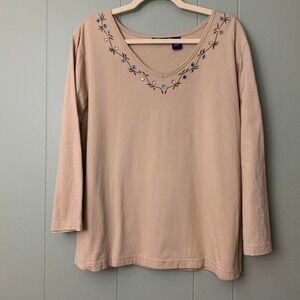 Vintage Y2K beaded‎ floral embroidered shirt